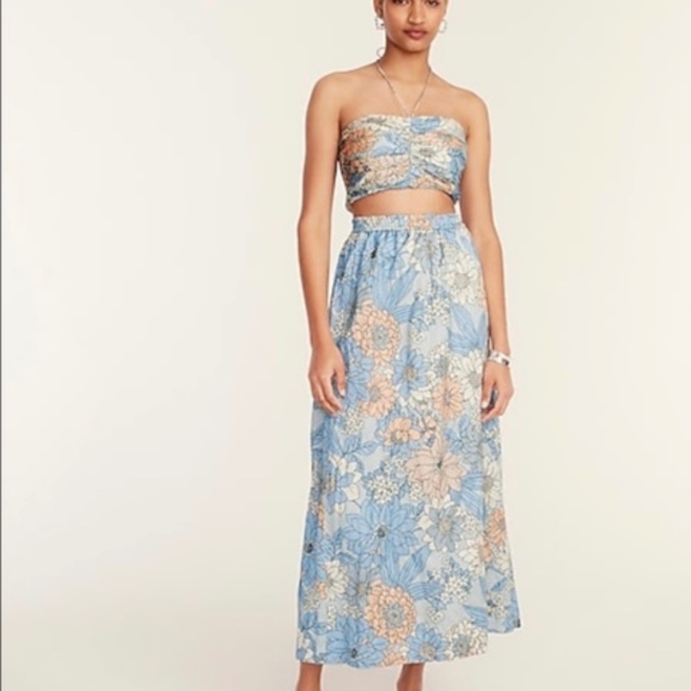 J. Crew Matching Blue Floral Set SZ Small